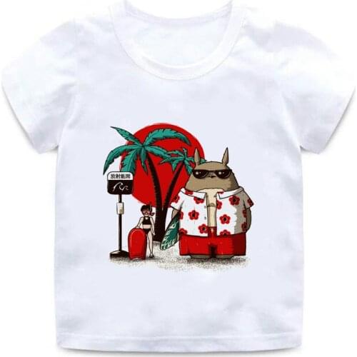 TOTORO Print Little Girls T Shirt Cartoon Funny Casual Kids Clothes Harajuku Totoro and Friend Sonkugu Baby T-shirt BAL139