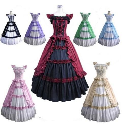 GT003) short Sleeve Gothic Victorian Lolita Prom Dress Ball Gown Fancy Dress Halloween Party Costume