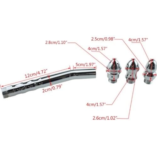 K1KA Elbow 3-head Enema Cleaning Flusher Long Tube Aluminum Alloy Insert Washing