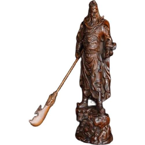 Chinese pure handicraft (collection of Guan Gongs ornaments in boxwood carving station