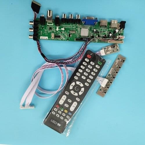 Kit For LTN156AT02-D09/LTN156AT02-D01 VGA LED HDMI digital Signal controller board WLED DVB-T remote 1366X768 40pin TV LVDS USB