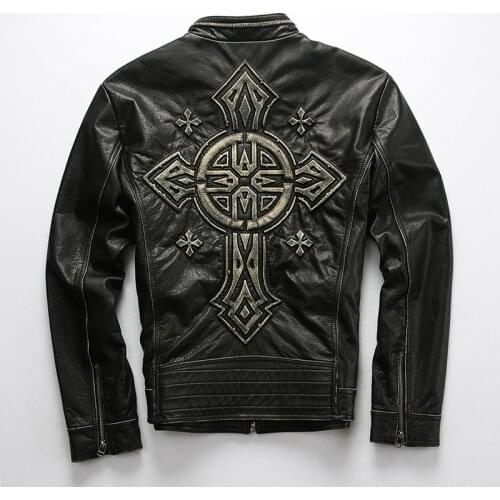 Male Black Jackets Genuine Leather Large Size 5XL Vintage Jacket Brand Luxury Motorcycle Rider Soft Cowhide Spring Autumn Coat