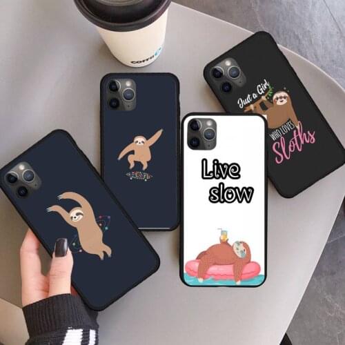 Sloth cute cartonn animal Phone Case for iPhone 11 12 pro XS MAX 8 7 6 6S Plus X 5S SE 2020 XR soft shell coque shell