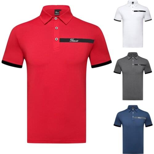 2021 Mens Golf T-shirt 2021 Summer Sports Golf Apparel Short Sleeve Shirt Dry Fit Breathable Polo-shirt for Men