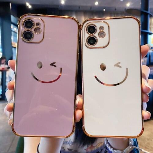 The New Side-plating Smiley IPhone 12promax Case Is Suitable for Apples 11 Straight-edge Eye Protection Case Iphone 11 Pro Case