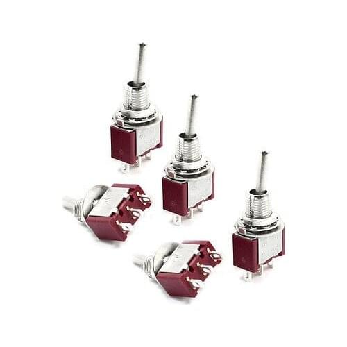 AC 120V/5A 250V/2A SPDT 6mm Thread 2 Position Toggle Switch x 4