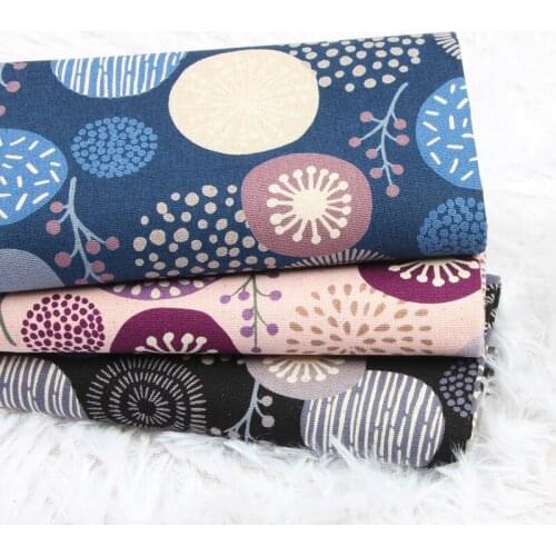 Half Yard Thicken Cotton Fabric With Retro Flower Print For Handmade DIY Bag Table Cloth Sewing Material 100% Cotton CR-1040