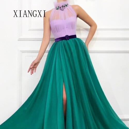 Simple Muslim Evening Dresses 2020 Deep V-Neck Full Sleeves Floor Length Prom Dress Long Evening Dress Vestido De Festa