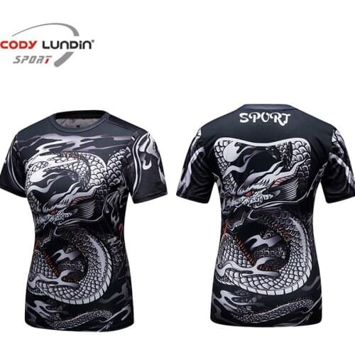 Rash guard jiu jitsu mma t-shirt women bjj gi rashguard mma compression Print snake shirts muay thai boxing Fight gym clothing
