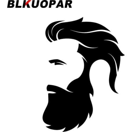 BLKUOPAR for Bearded Man Hipster Style Barber Car Stickers Waterproof Scratch-Proof Decals Helmet Windows Decor Car Label