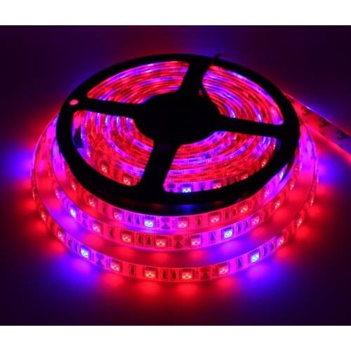 60LEDs/m 12V LED Plant Grow Light Strip SMD 5050 Red Blue 3:1/4:1/5:1 Indoor Growing Lights Waterproof Full Spectrum Phyto Lamp