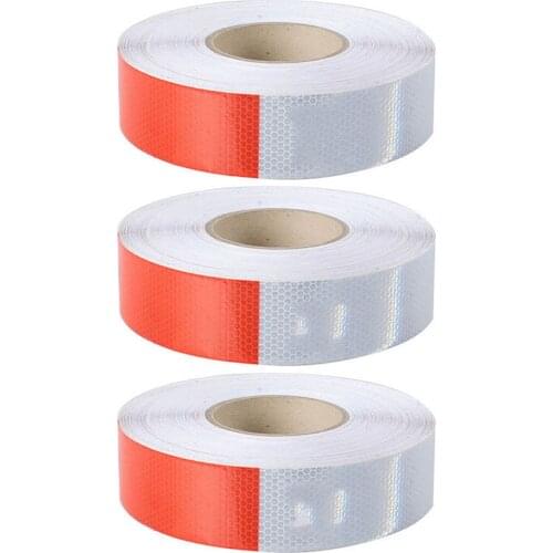 5cm*45M Reflective Tape Roll White and Red Trailer Conspicuity Dot Sfety Warming Tape Reflective for Vehicle