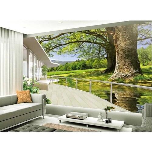 TV backdrop of nature landscape balcony 3d room wallpaper landscape 3d wall murals wallpaper Home Decoration