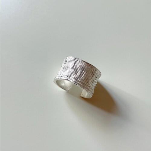 SHANICE Korean S925 sterling silver open ring INS Irregular Concave and convex surface Ring Female Jewelry Accessories Birthday