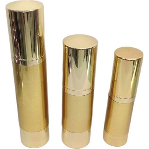 PROMOTION ITEM : 50ml aluminum gold airless bottle with gold pump or pump bottle for serum/lotion/foundation/emulsion packing