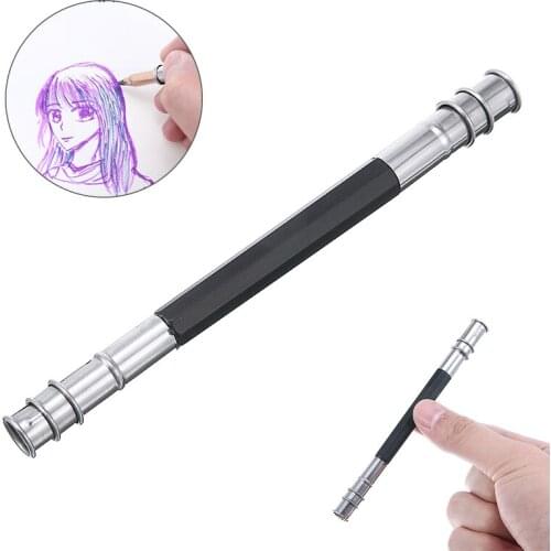 1Double Ended Pencil Extender penholder Art sketch Extender student Pen Cover Pen Cap Connector