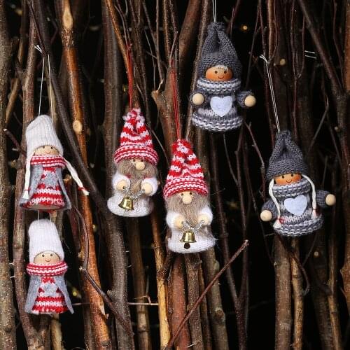 1pair Christmas Decoration Knitting Puppet Pendant Creative snowman Doll Decoration Doll Charm