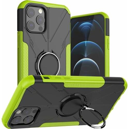 100pcs/Lot Armor Hybrid TPU+PC Hard Stand Heavy Duty Ring Case For Iphone 13 12 Mini 11 Pro Xr Xs X Max