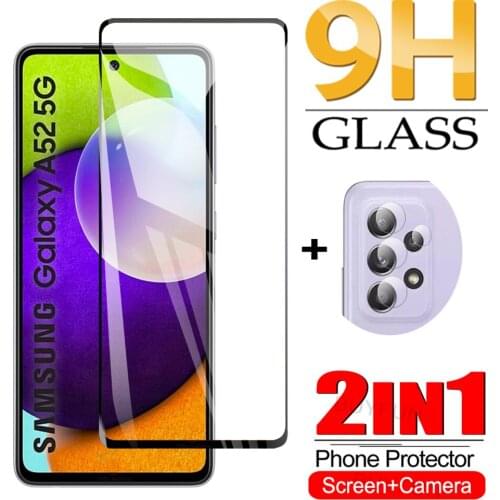 2-IN-1 Tempered Glass For Samsung A52 A 52 Screen + Camera Protector On For samsung a52 A525F A526B Protector Screen Lens Glass