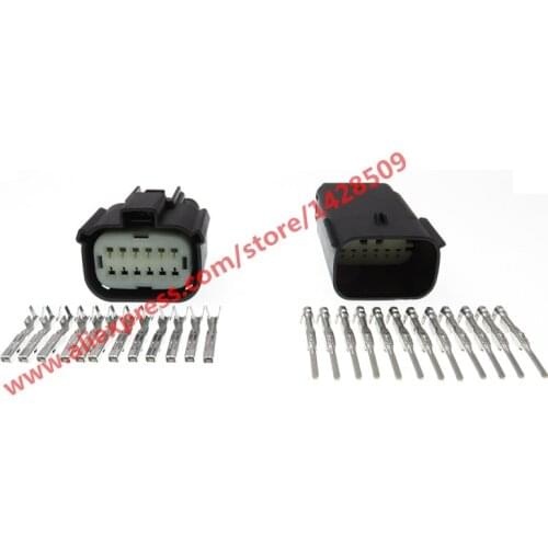 20 Sets 12 Pin Automotive Headlight Plug Female Male Connector 33472-1201 For Ford Focus Mondeo Buick Chevrolet