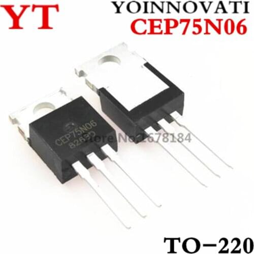 20pcs/lot CEP75N06 75N06 75A 60V TO-220 IC Best quality