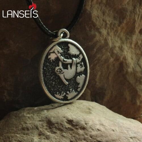 5pcs hot sell Handmade viking sloth pendant animal necklace girls boy nart jewelry