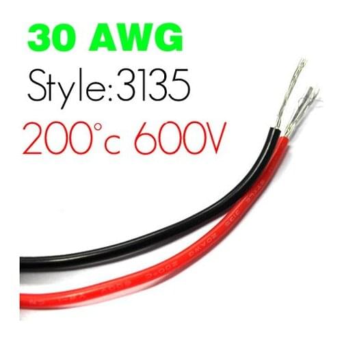 50meter Red+50meter Black Silicon Wire 30AWG Heatproof Soft Silicone Silica Gel Wire Cable Free shipping