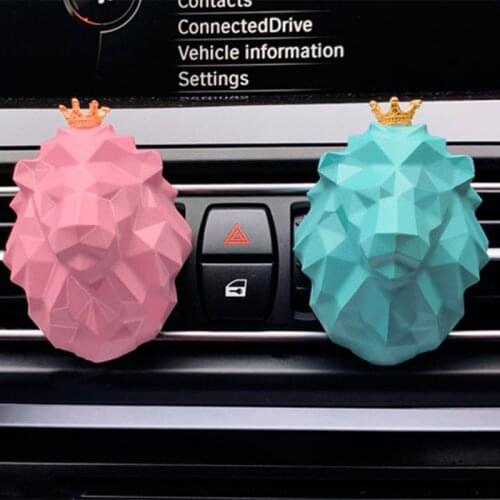 Creative Lion Head Shape Car Perfume Fragrance Cool Car Air Freshener Smell Car Diffuser Vent Clip Scent Refill For Car