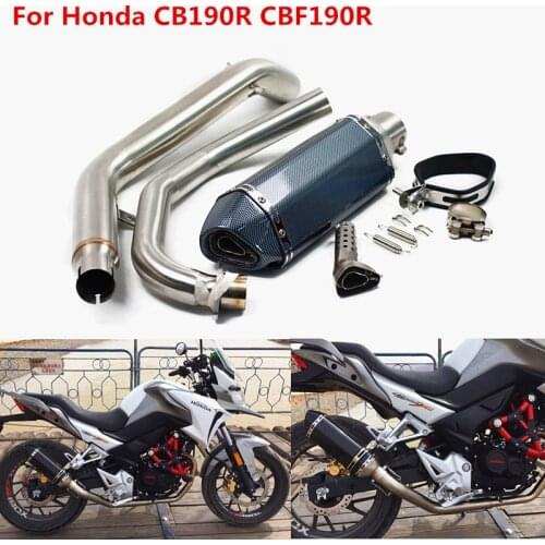 For Honda CB190R CBF190R Motorcycle Full Slip On Exhaust Muffler With Ak Middle Link Pipe With Moveable DB Killer