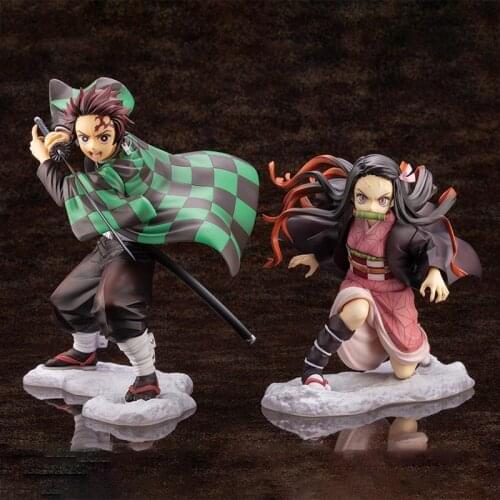 Demon Slayer Anime Figure Kamado Tanjirou Nezuko Kimetsu no Yaiba PVC Action Figure Collectible Model Toys Face Changing Dolls