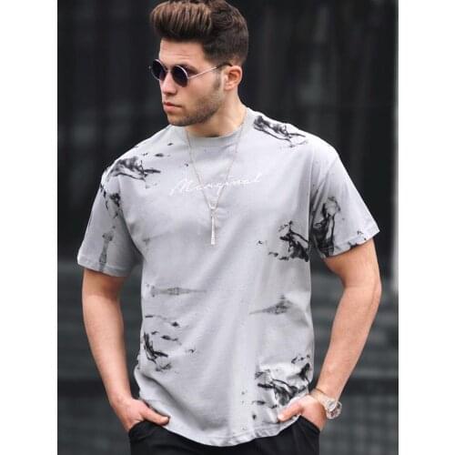 Gray-White-Blue-Powder-Green Men 'S Polka Dots T-Shirt 100 Cotton Turkish Quality With