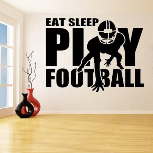 Play Football With Player Removable Wall Stickers for Kids Teen Bedroom Home Decor Vinyl Waterproof Decals Living Room K62