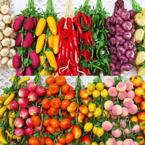 Artificial Vegetable String Fruit Hanging String Model Farmhouse Kindergarten Photography Props Hotel Restaurant Decoration