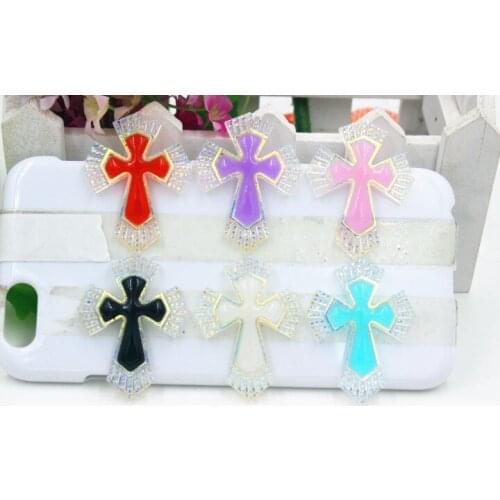 30pcs/lot flat back resin cabochons accessories DIY resin kawaii cross mix colors 32*42mm