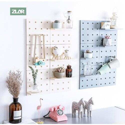 Room Decor Hole Board Wall Shelf Hooks Desk Organizer Make Up Organizers Room Organization Storage Rack Home Accessories
