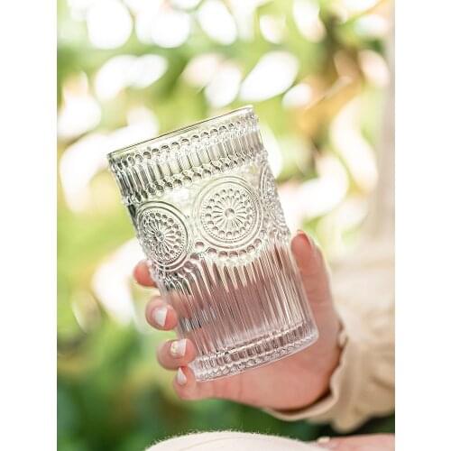 Creative Gifts Wine Glass Retro Transparent Engraved Handmade Whisky Wine Glass European-style Taca Vinho Cristal Drinkware DE50