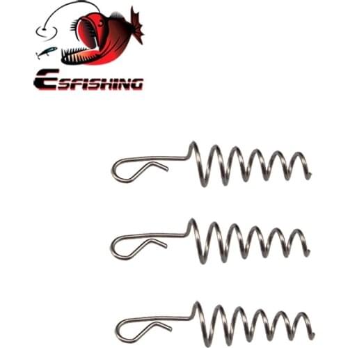 KESFISHING 50pcs 21mm Cone Fishing Hook Connector Soft Bait Spring Centering Pins Fixed Latch Needle Spring Twist Lock