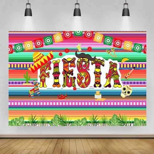 Mexican Fiesta Backdrop Mexcio Dressed-up Taco Day Birthday Backdrop Summer Fiesta Birthday Party Decoration Supplies