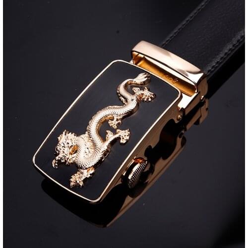 2021 Famous Brand Belt Men Top Quality Genuine Luxury Leather Belts for Men,Strap Male Metal Automatic Dragon Buckle
