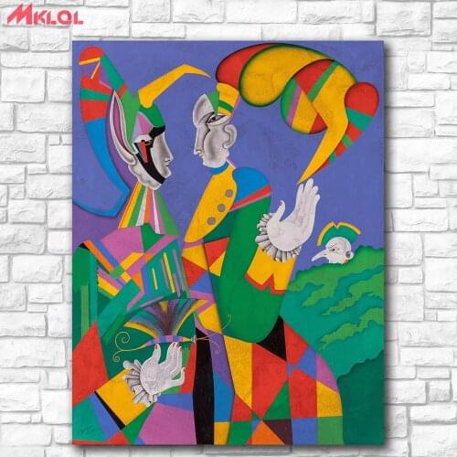 Large size wall art Mihail Chemiakin Carnival at St. Petersburg Canvas Painting For Living Room Home Decoration Oil Painting