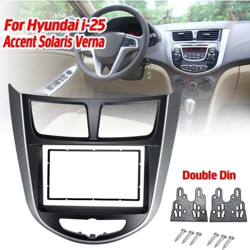 NEW 2 Din Car Stereo Audio Radio DVD CD GPS Plate Panel Frame Fascias Replacement For Hyundai i-25 For Accent Solaris Verna
