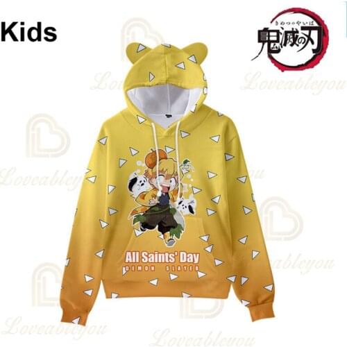 2021 NEW Fashion Demon Slayer Cartoon Hoodie Japen Anime Kimetsu No Yaiba Kids Sweatshirt 3D Hoodie Men Women Tops Teen Clothes
