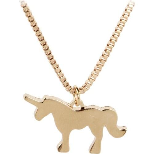 New Hot sell Unicorn Casting Silver color or Gold color Pendant Fashion Necklace Jewelry