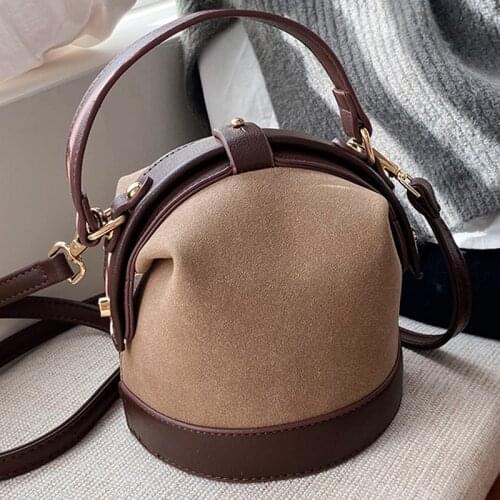 DORANMI Autumn Bucket Handbag Womens Bags 2021 Suede Barrel Top-handle Bag Female Crossbody Shoulder Bags Bolsos BG249