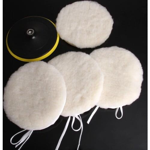 5Pcs 7 Inch Buffing Pad 180mm Polishing Pads Lambs Wool Car Washing Polisher Buffer Wool Bonnets Polishing Wheel Disc