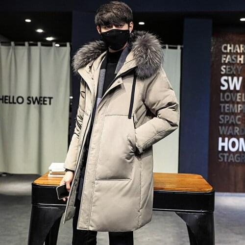Down Jacket Mens 2019 Winter New Style Mens Casual Mid-length down Jacket Loose Thick down Feather Jacket MenS Wear