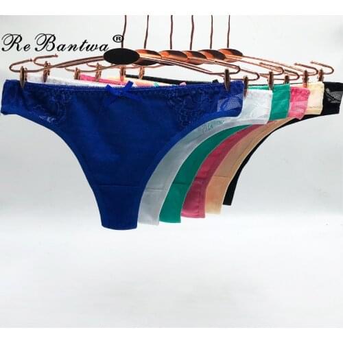Rebantwa 10pcs/Lot Women Sexy G-strings Thongs Strings Cotton Woman Underwear Intimates Lingerie Ladies Panties Tangas for Women