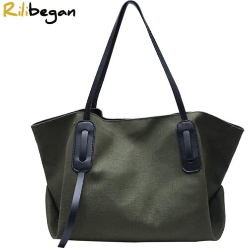 New Vintage Women Tote Bag Canvas Fashion Women Shoulder Bag Large Capacity Handle Handbag for Women Hasp Hobo Crossbody Bag