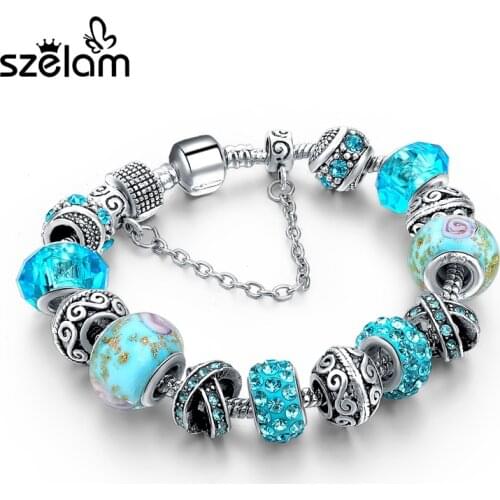 Szelam Jewellery European Charm Bracelets For Women 925 Silver Chain Bracelets & Bangles DIY Jewelry Pulseras SBR160158