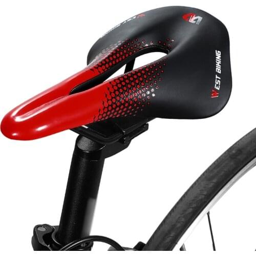 Comfortable Bicycle Saddle MTB Road Mountain Bike Seat Soft PU Leather Hollow Breathable Cushion Cycling Accessories
